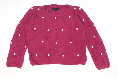 Womens UK Size 10 Amara Pink Pullover Jumper