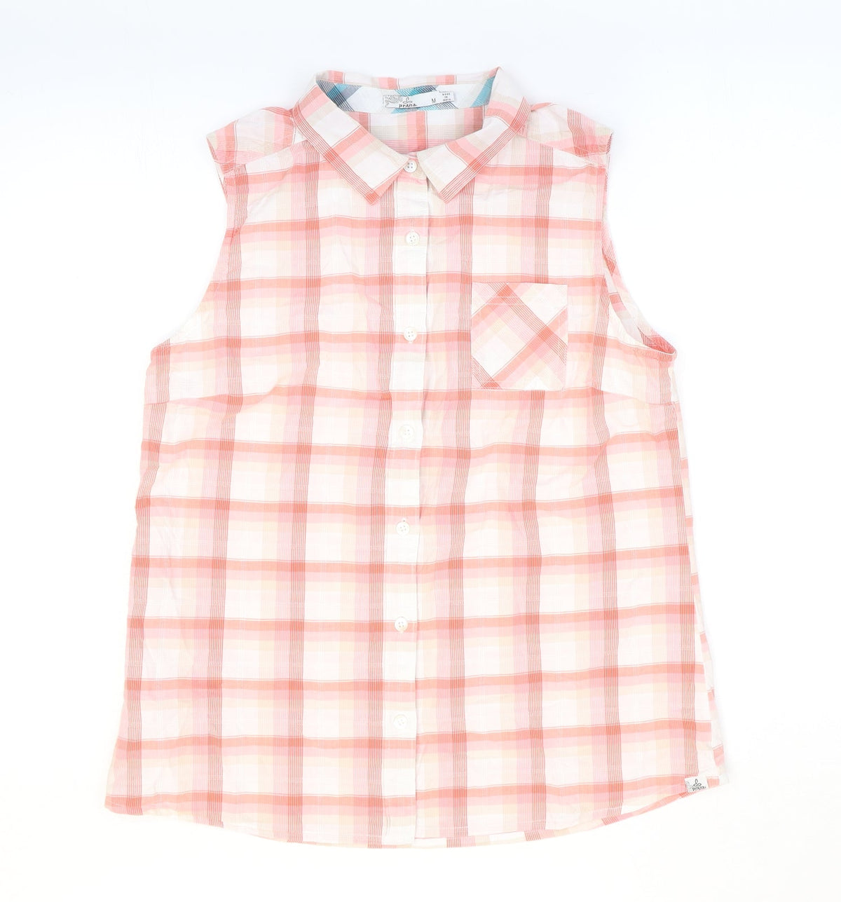 prAna Womens Multicoloured Plaid Cotton Basic Button-Up Size M Collared