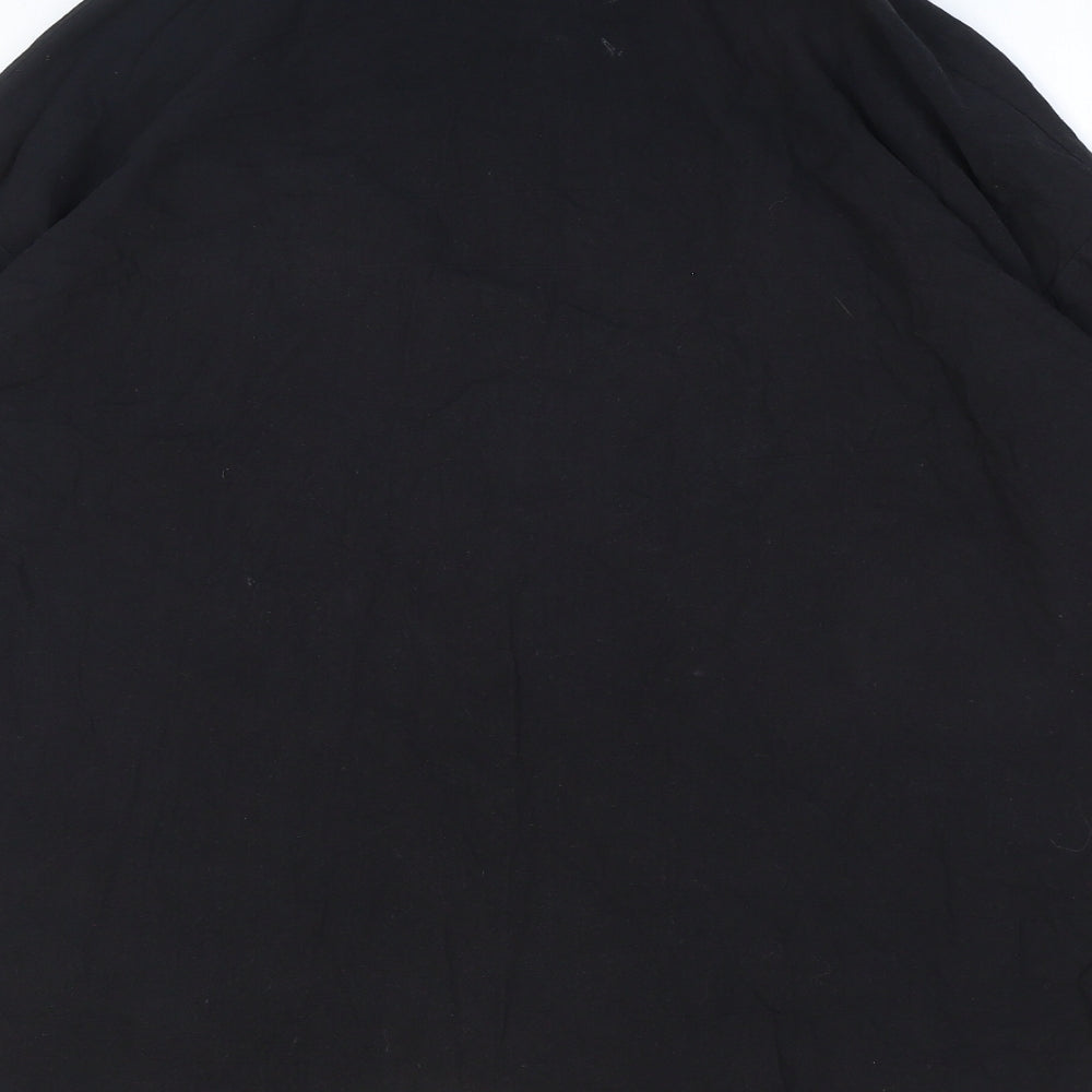 Shangyu Womens Black Polyester Basic Button-Up Size 12 Collared
