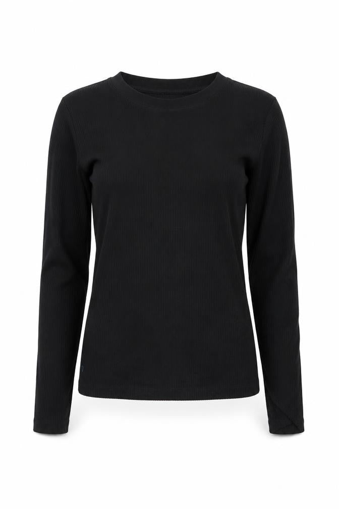 Womens UK Size S Zara Black Basic T-Shirt