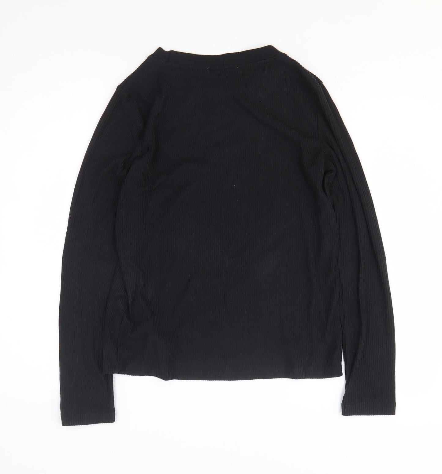 Womens UK Size S Zara Black Basic T-Shirt