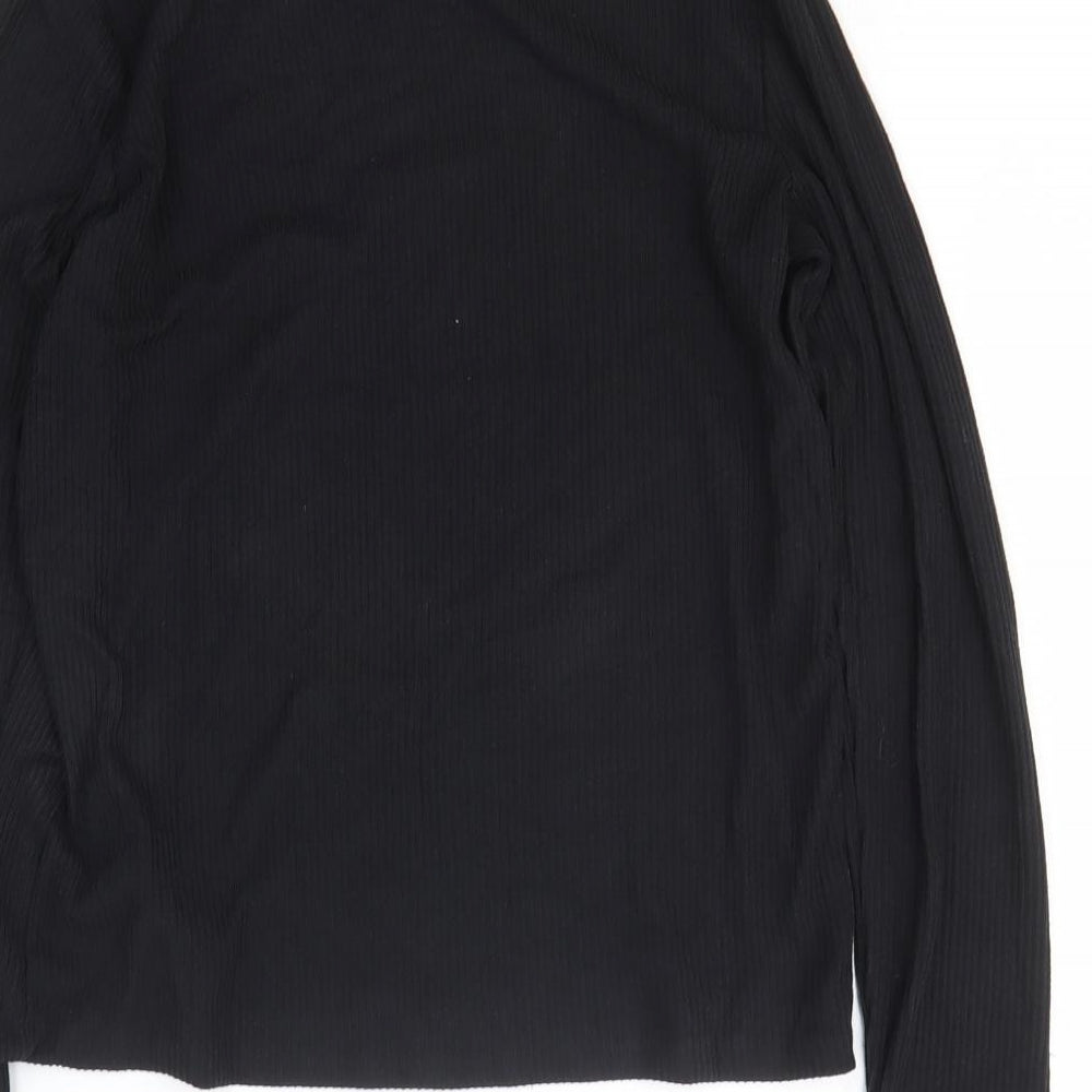Womens UK Size S Zara Black Basic T-Shirt