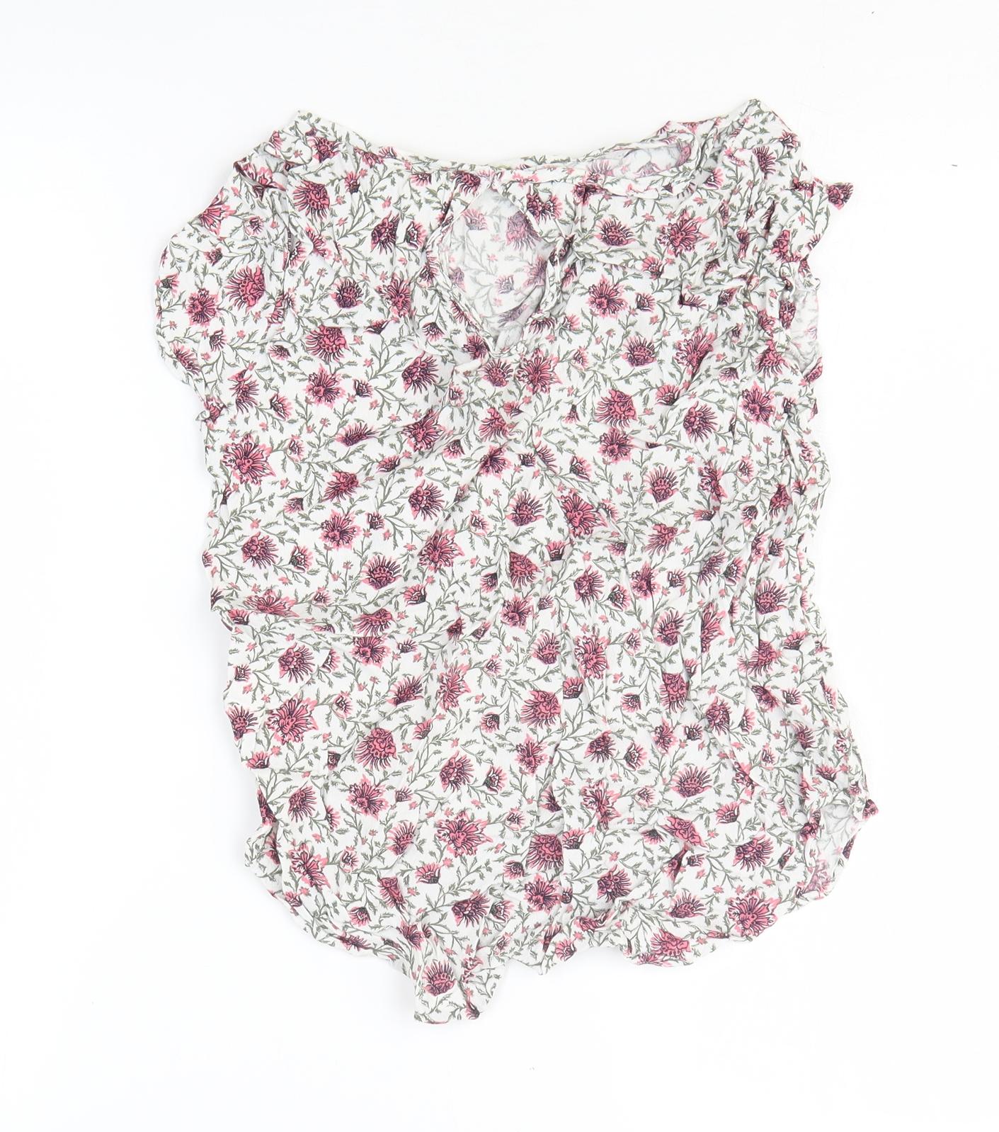 Womens UK Size 8 H&M Multicoloured Basic Blouse