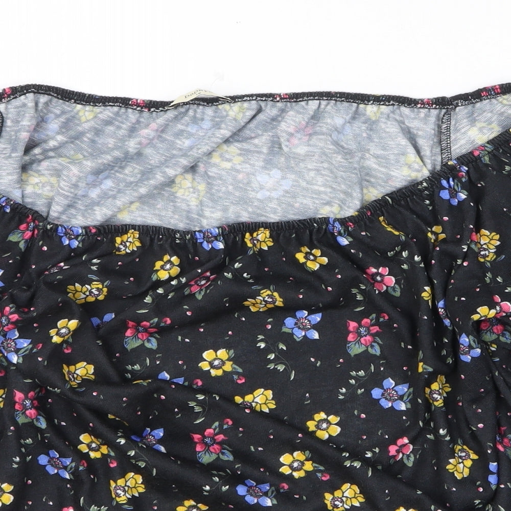 Papaya Womens Black Floral Polyester Basic Size 18 Off the Shoulder