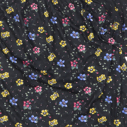 Papaya Womens Black Floral Polyester Basic Size 18 Off the Shoulder