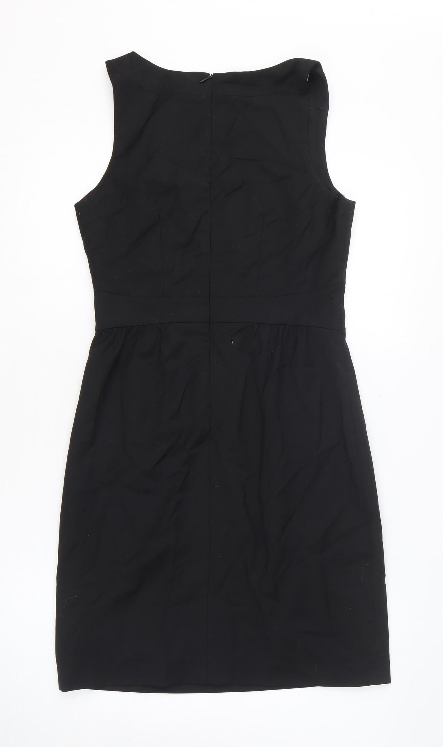 Gap Womens Black Polyester A-Line Size 6 V-Neck Zip