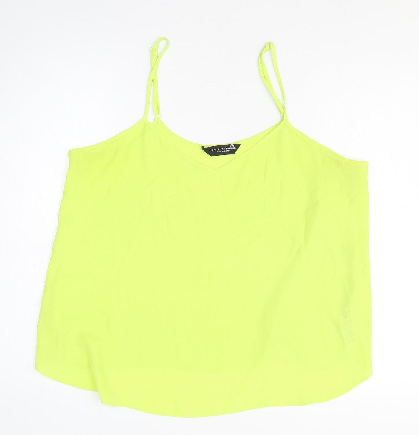 Womens UK Size 16 Dorothy Perkins Yellow Basic Tank