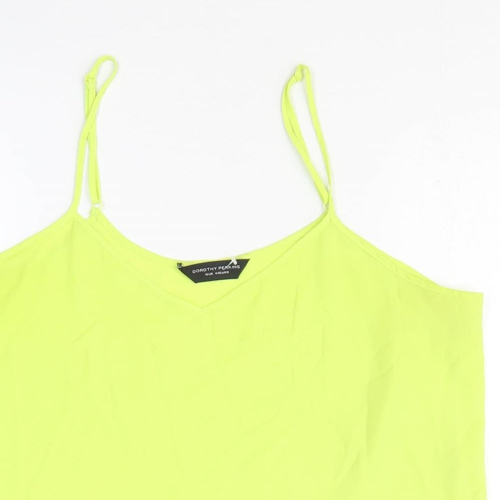 Womens UK Size 16 Dorothy Perkins Yellow Basic Tank