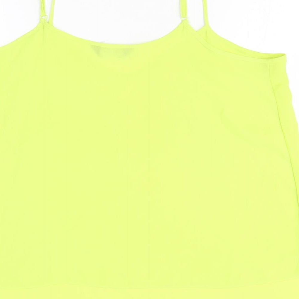 Womens UK Size 16 Dorothy Perkins Yellow Basic Tank