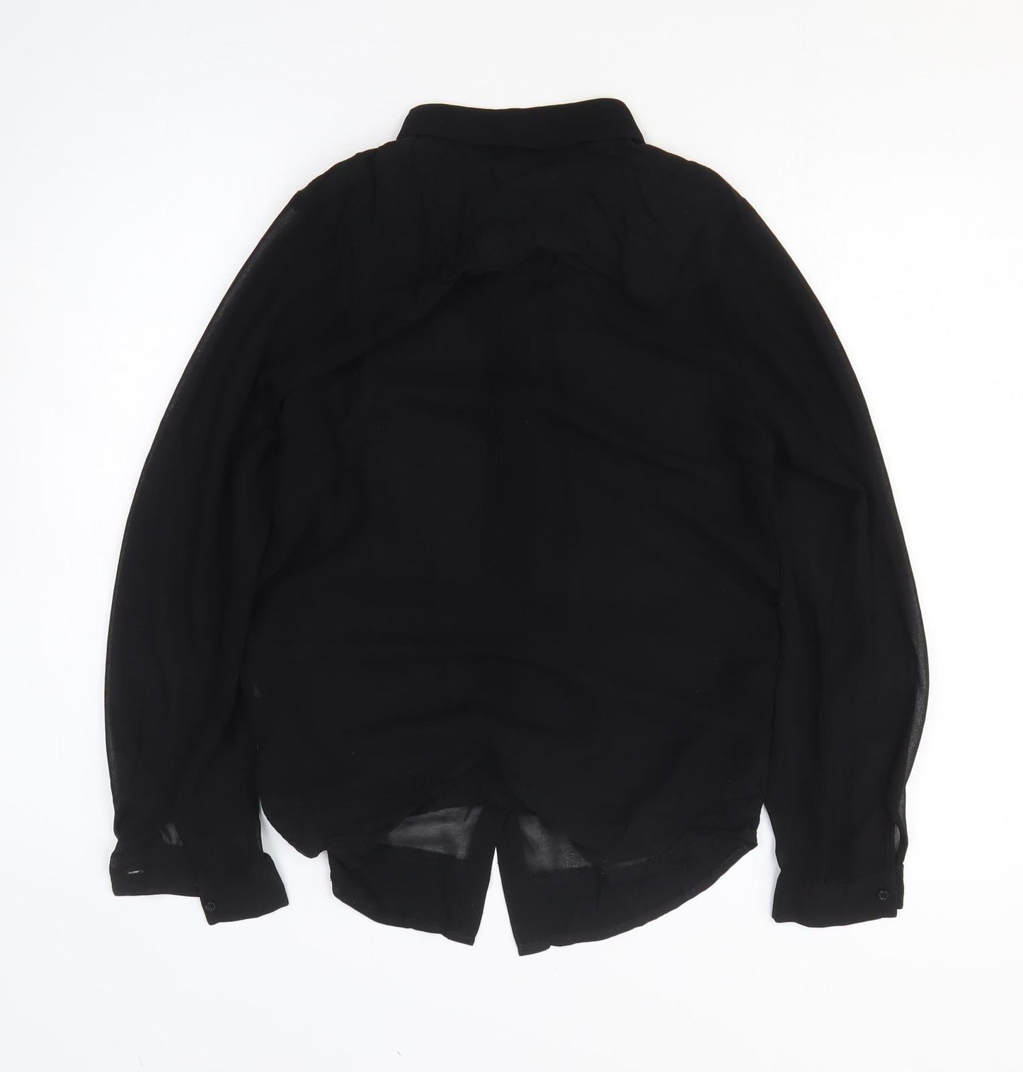 2day Womens Black Polyester Basic Button-Up Size M Collared