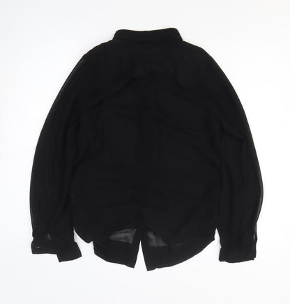 2day Womens Black Polyester Basic Button-Up Size M Collared