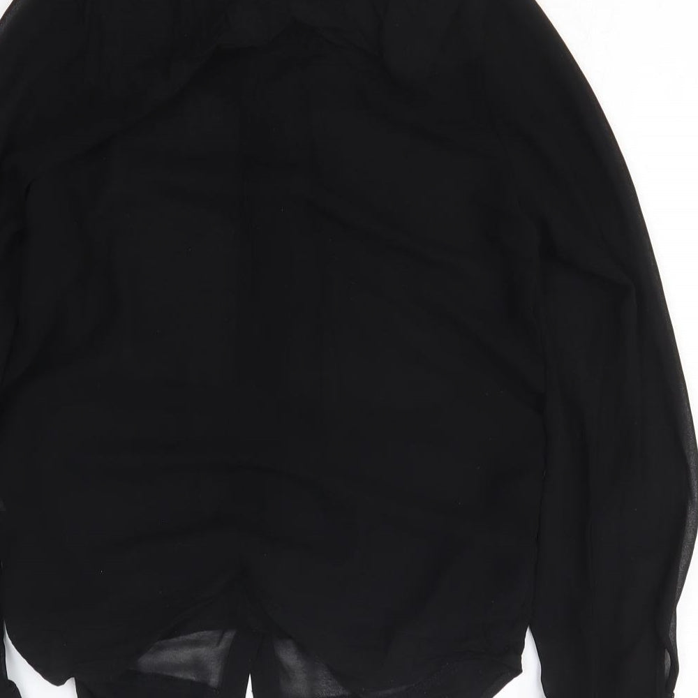 2day Womens Black Polyester Basic Button-Up Size M Collared