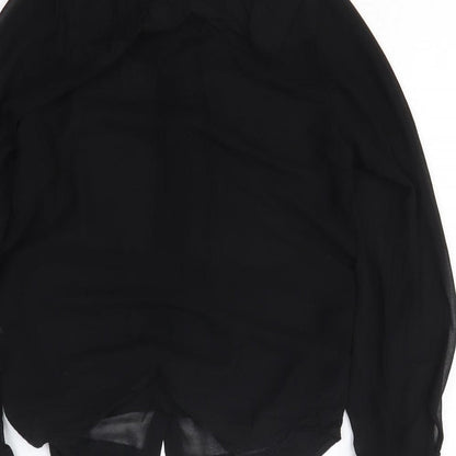 2day Womens Black Polyester Basic Button-Up Size M Collared