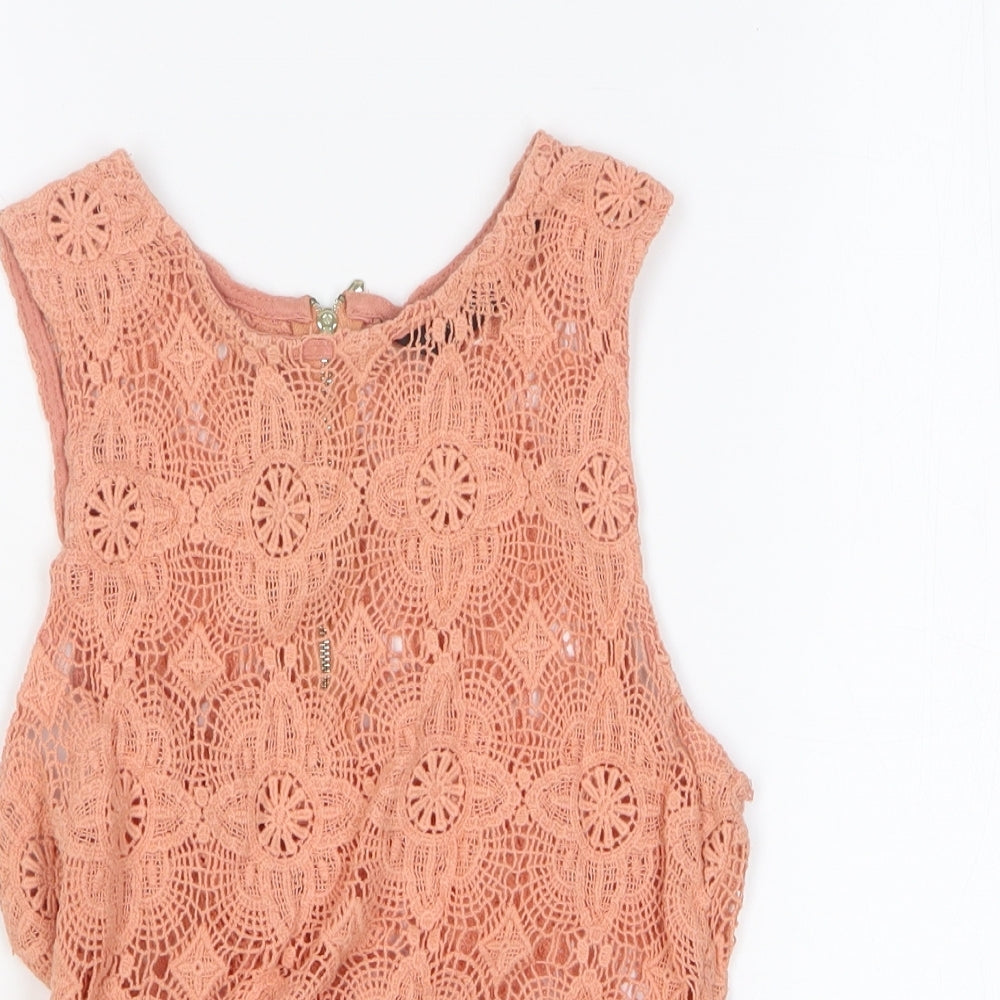 Womens UK Size 8 New Look Pink Basic Tank