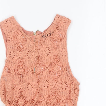 Womens UK Size 8 New Look Pink Basic Tank