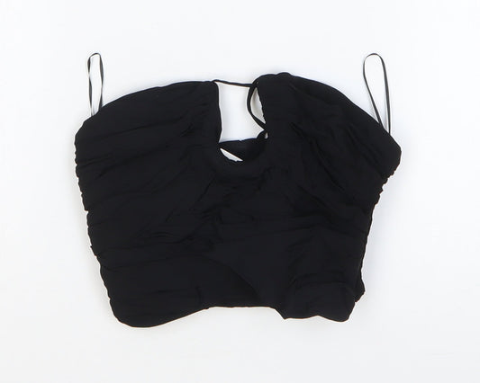 Womens UK Size S Zara Black Cropped Tank