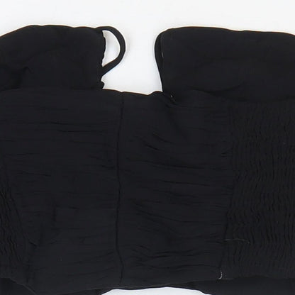 Womens UK Size S Zara Black Cropped Tank