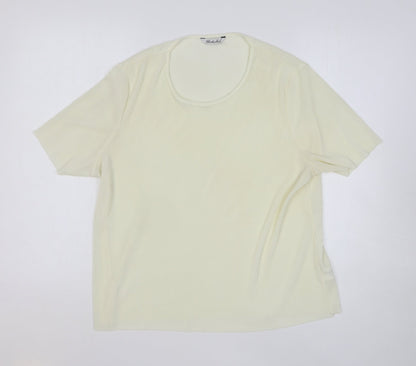 Berkertex Womens Yellow Polyester Basic T-Shirt Size 20 Scoop Neck