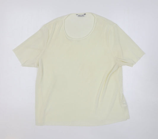 Berkertex Womens Yellow Polyester Basic T-Shirt Size 20 Scoop Neck