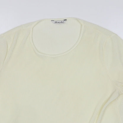 Berkertex Womens Yellow Polyester Basic T-Shirt Size 20 Scoop Neck