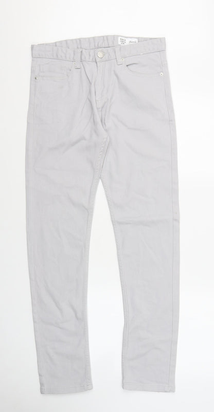 Denim & Co. Womens Grey Cotton Skinny Jeans Size 10 L32 in Slim Zip