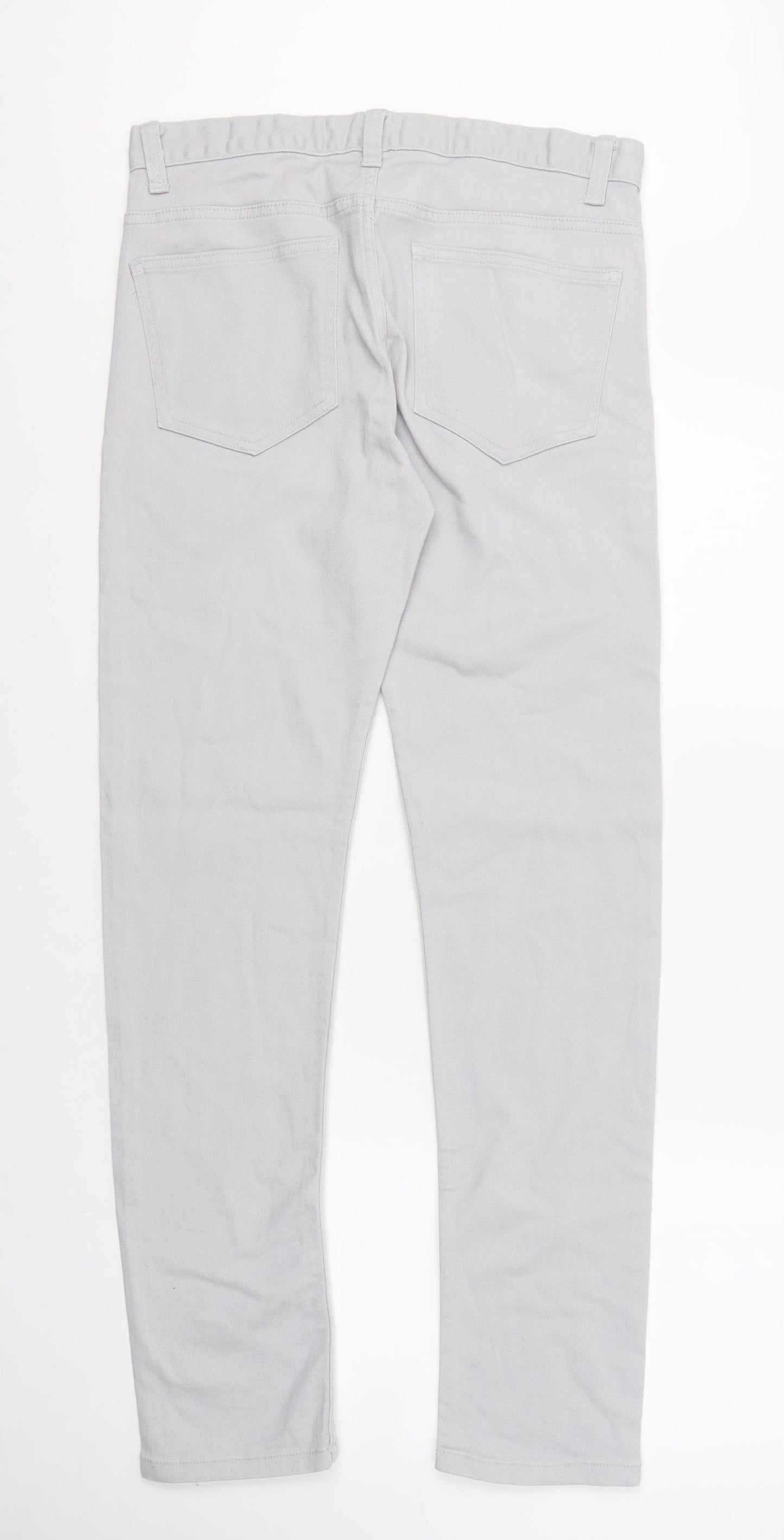 Denim & Co. Womens Grey Cotton Skinny Jeans Size 10 L32 in Slim Zip