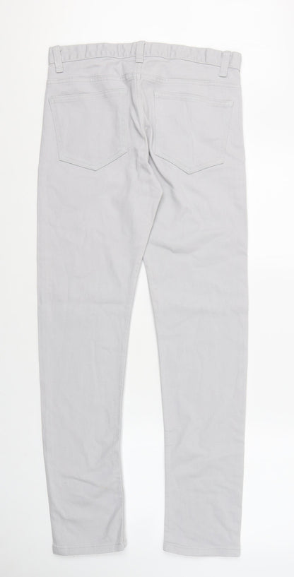 Denim & Co. Womens Grey Cotton Skinny Jeans Size 10 L32 in Slim Zip