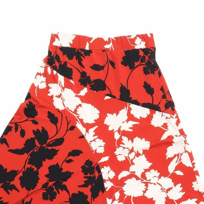 Monsoon Womens Red Geometric Polyester Flare Skirt Size S - Asymmetric