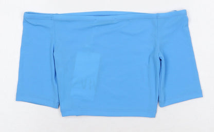 Zara Womens Blue Polyester Cropped T-Shirt Size M Off the Shoulder