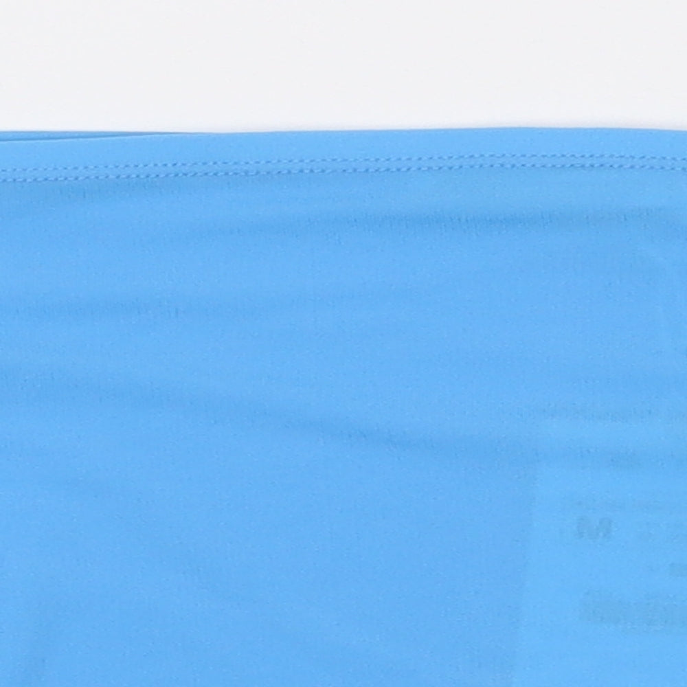 Zara Womens Blue Polyester Cropped T-Shirt Size M Off the Shoulder