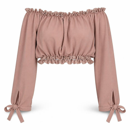 Womens UK Size 10 New Look Pink Cropped Blouse
