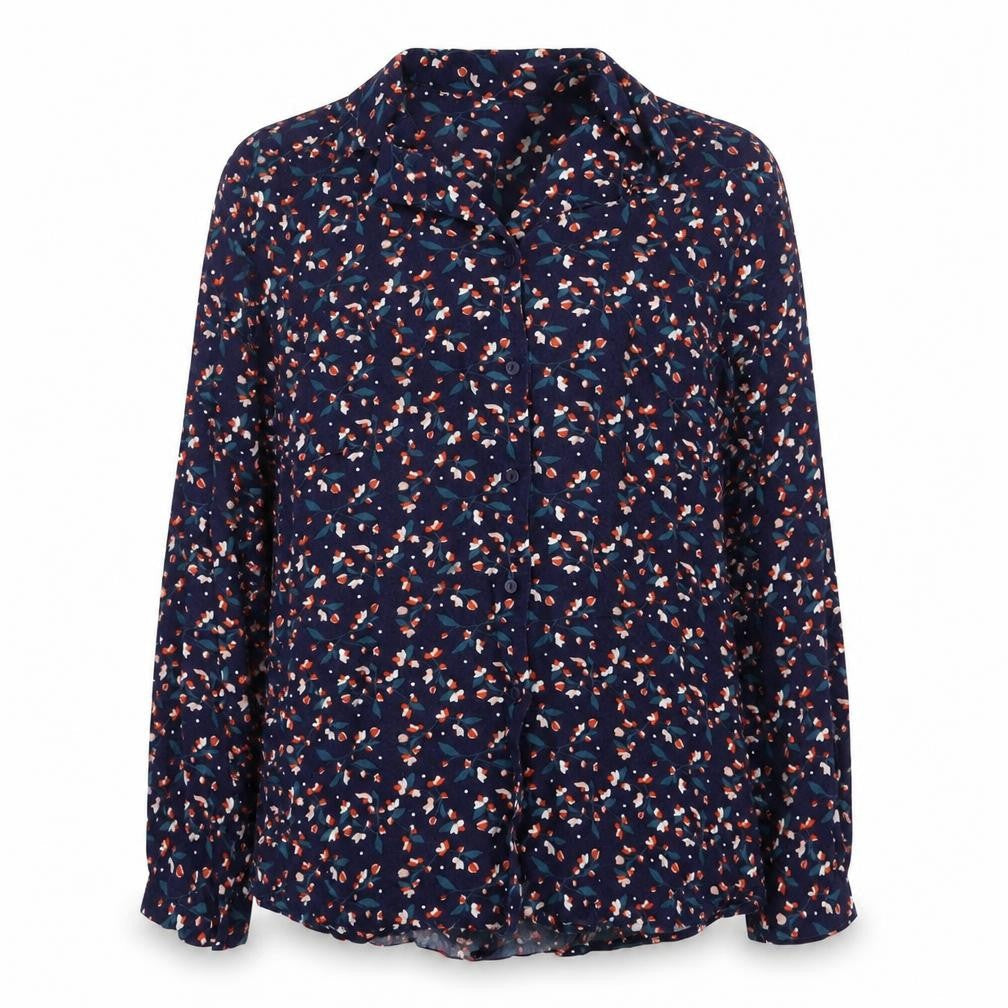 Womens UK Size M Preworn Blue Basic Button-Up