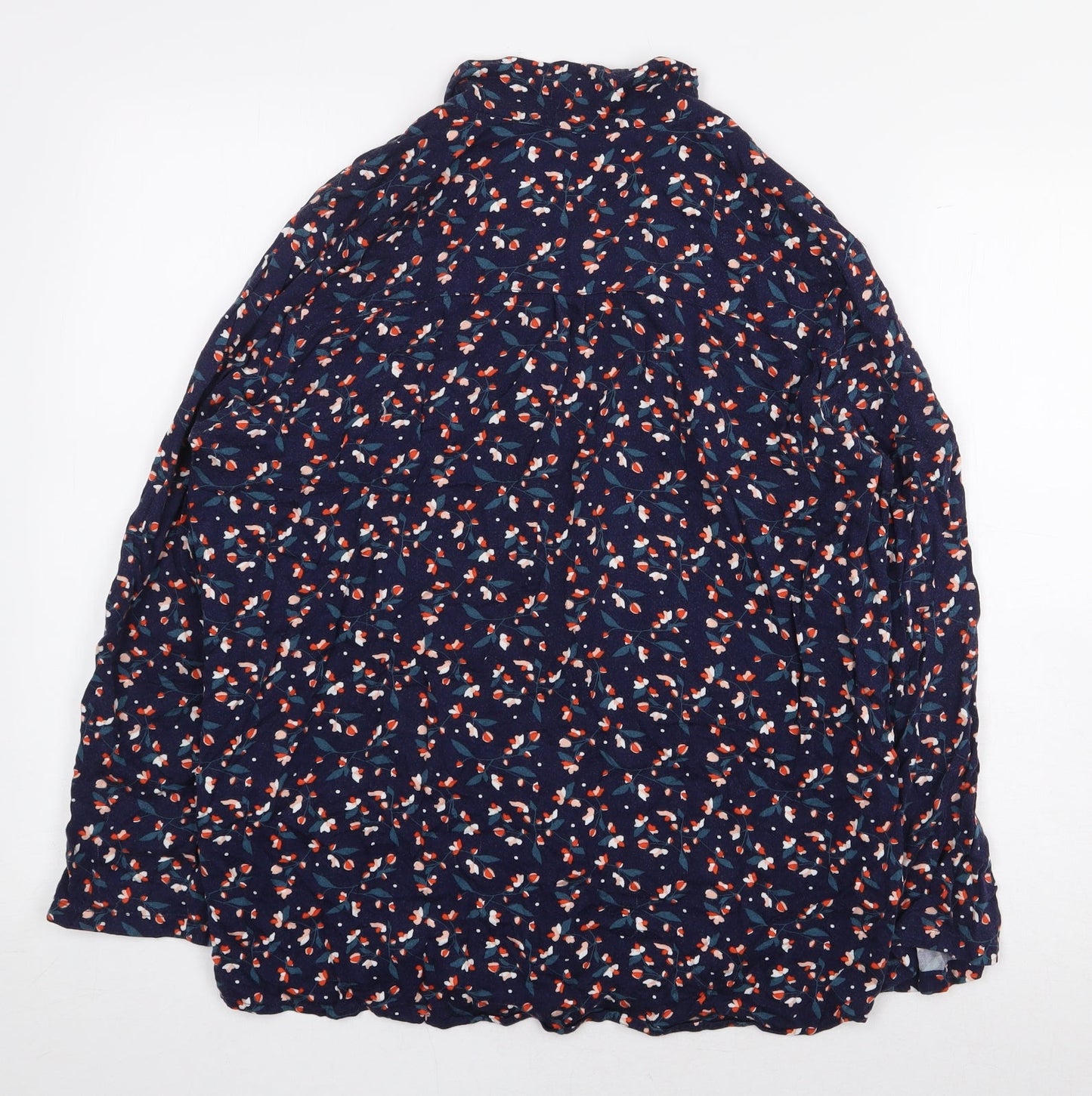 Womens UK Size M Preworn Blue Basic Button-Up