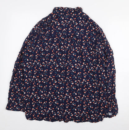 Womens UK Size M Preworn Blue Basic Button-Up