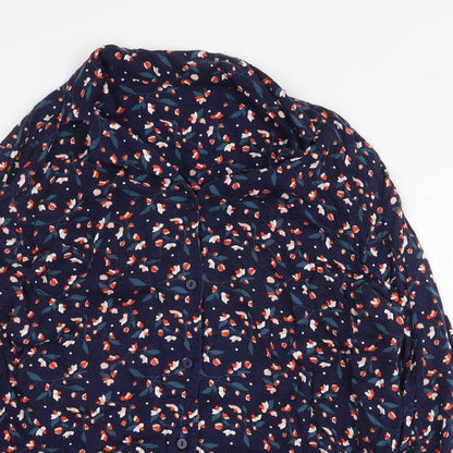 Womens UK Size M Preworn Blue Basic Button-Up
