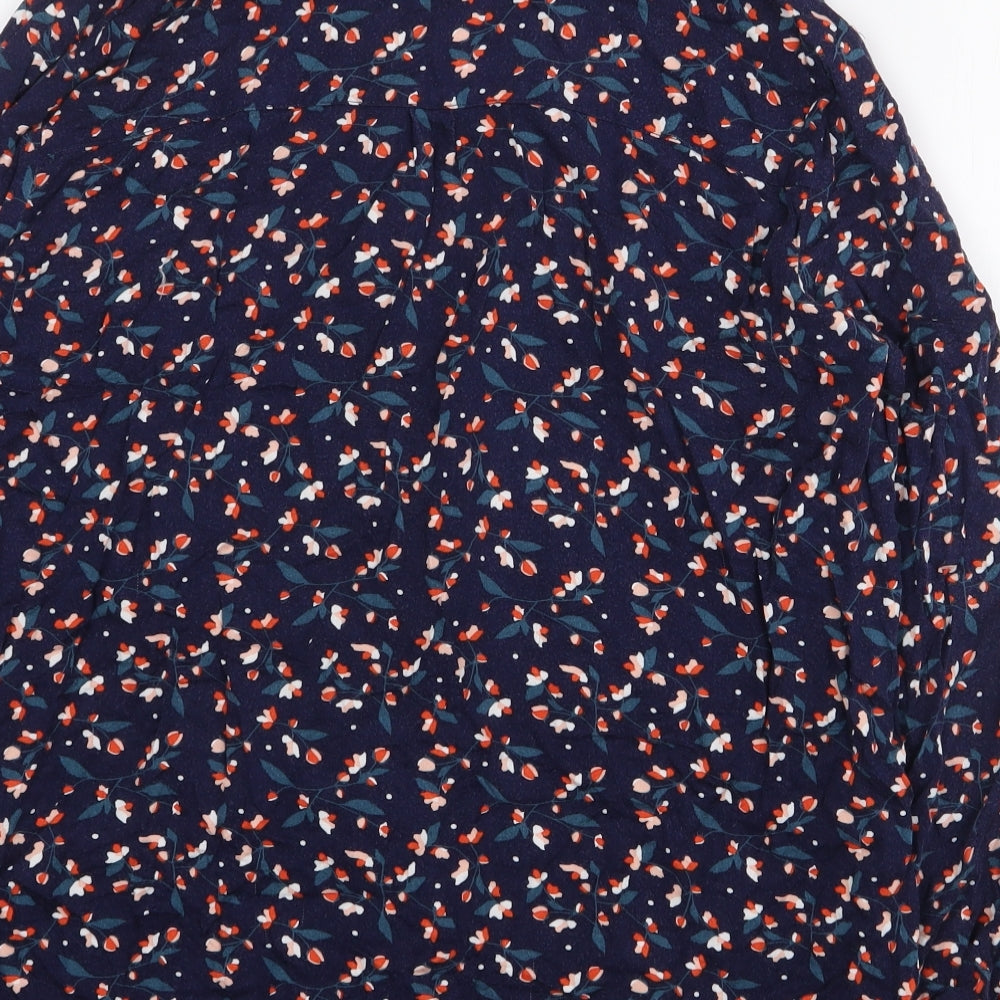 Womens UK Size M Preworn Blue Basic Button-Up