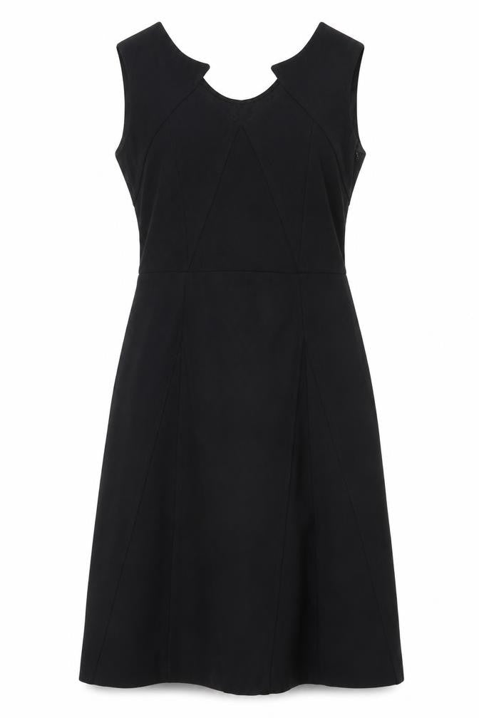 Zara Womens Black Cotton A-Line Size S V-Neck Zip