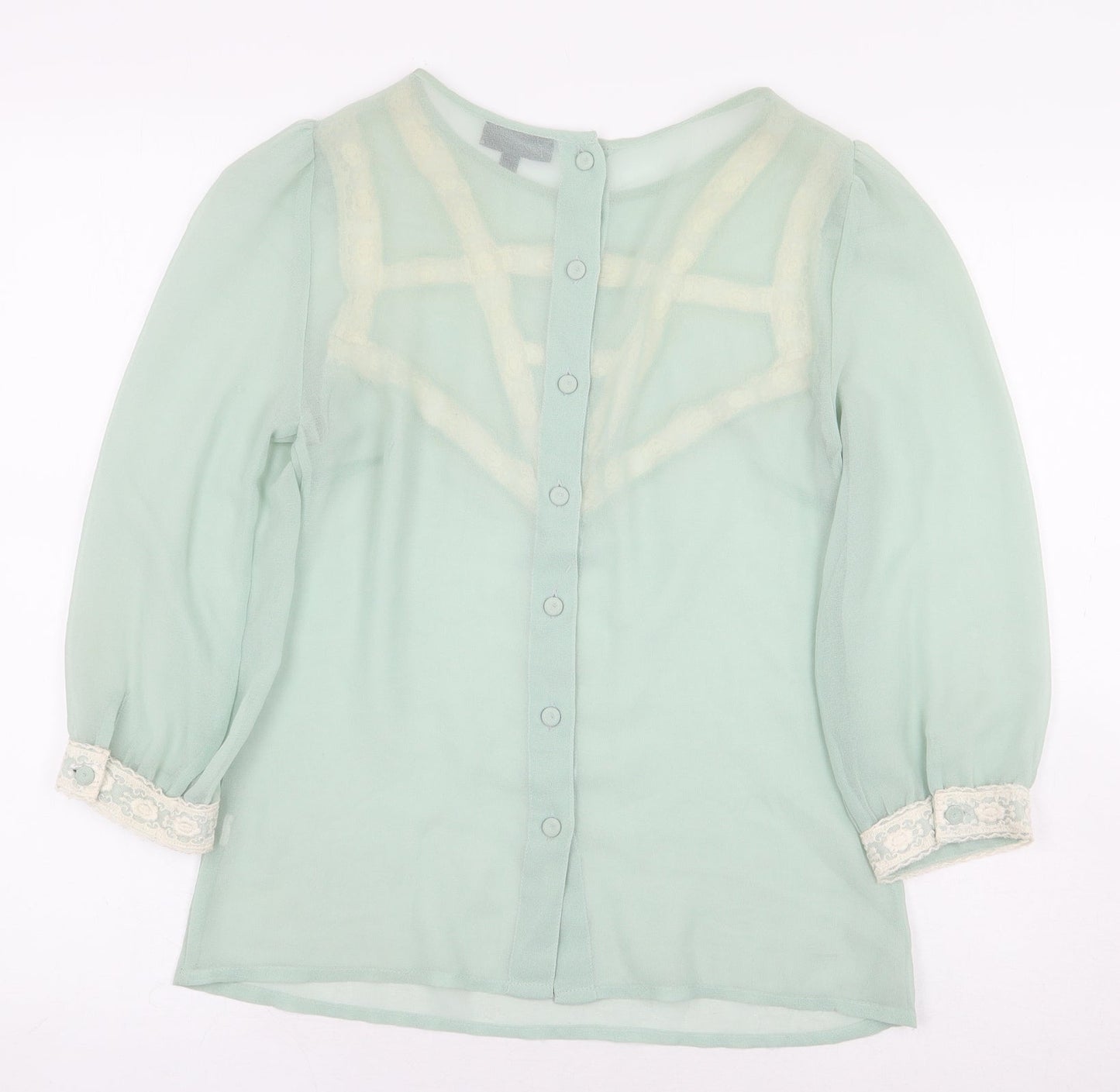 Womens UK Size 6 Topshop Green Basic Blouse