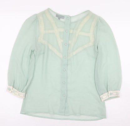 Womens UK Size 6 Topshop Green Basic Blouse