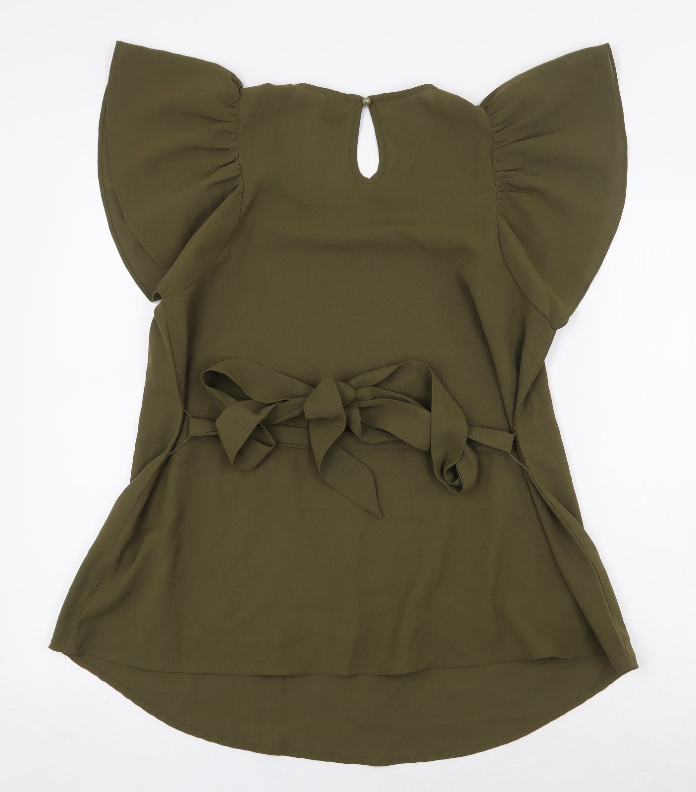 SheIn Womens Green Polyester Basic Blouse Size 8 Boat Neck