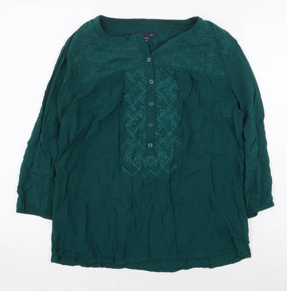 Womens UK Size XS Gap Green Basic Blouse