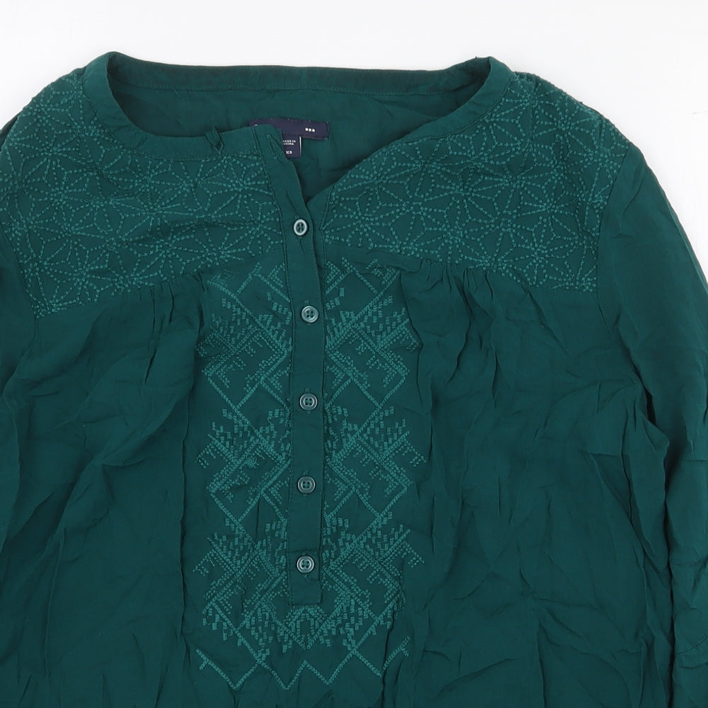 Womens UK Size XS Gap Green Basic Blouse