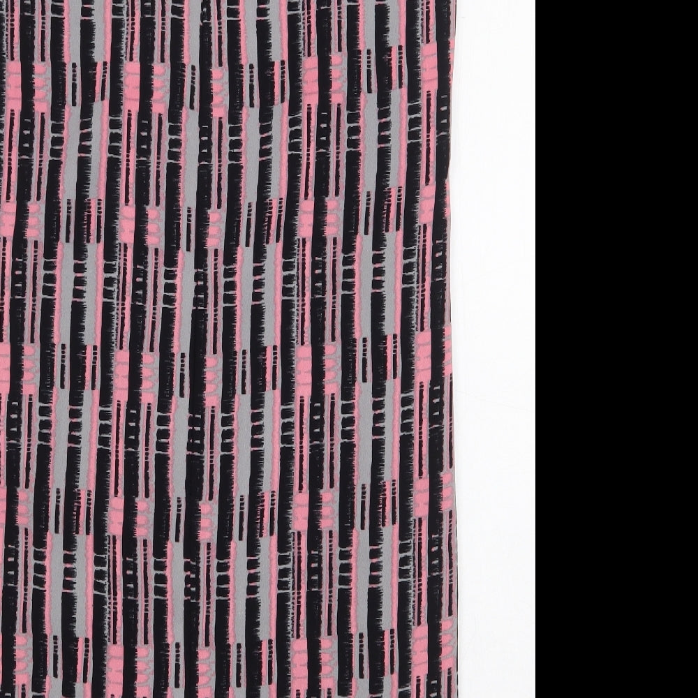 NEXT Womens Multicoloured Geometric Polyester Pencil Dress Size 10 V-Neck Zip