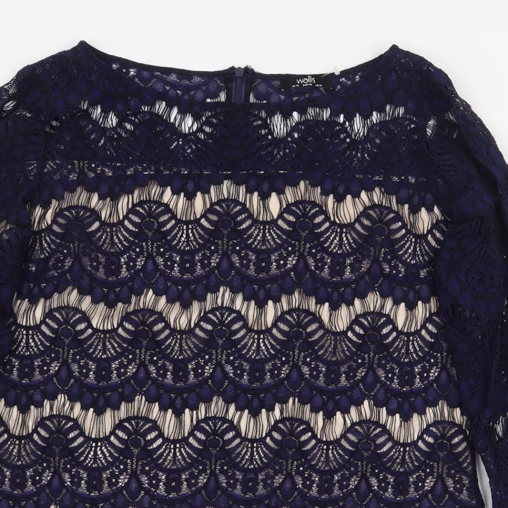 Womens UK Size 16 Wallis Blue Basic Blouse