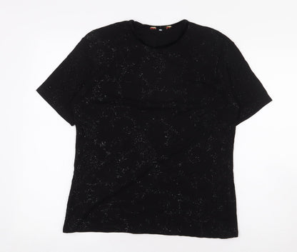 Womens UK Size L Preworn Black Basic T-Shirt