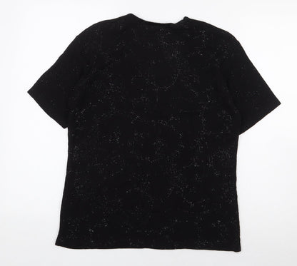 Womens UK Size L Preworn Black Basic T-Shirt