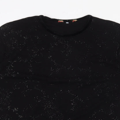 Womens UK Size L Preworn Black Basic T-Shirt