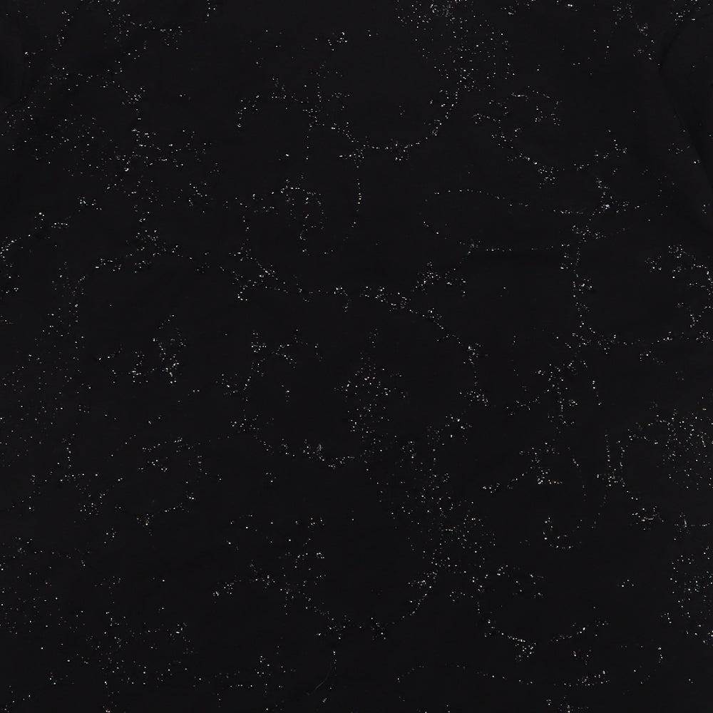 Womens UK Size L Preworn Black Basic T-Shirt