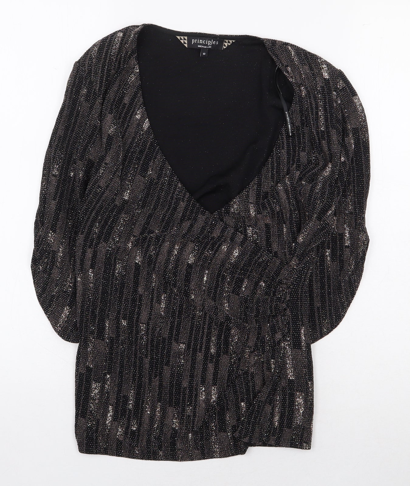 Womens UK Size 10 Principles Brown Basic Blouse