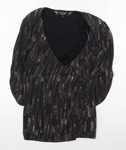Womens UK Size 10 Principles Brown Basic Blouse